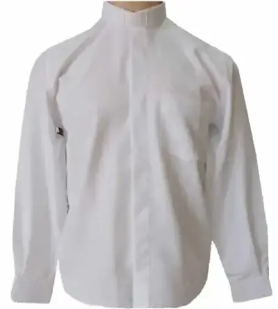 Camisa Clerical Manga Longa Branca