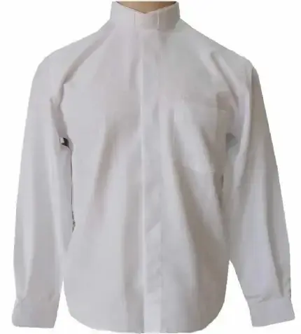 Camisa Clerical Manga Longa Branca
