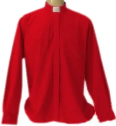 Camisa Clerical Manga Longa Vermelha