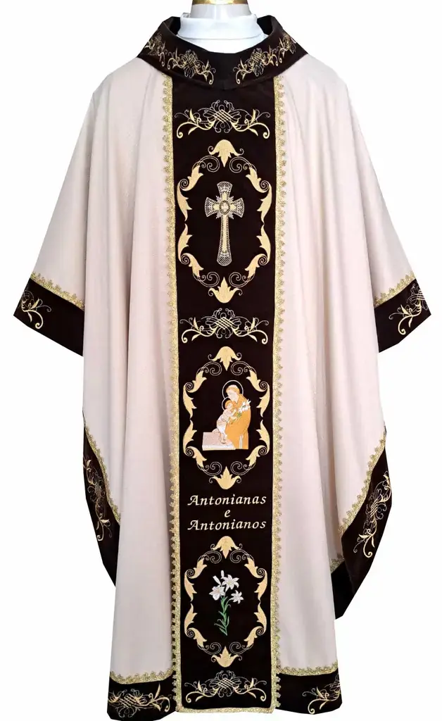 Casula Dourada com Imagem de Santo Antônio