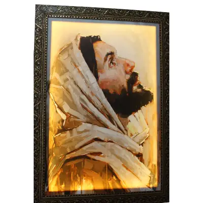 Quadro de Jesus com LED, 1 Metro de Altura