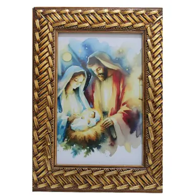 Quadro do Nascimento de Jesus — Sagrada Família, 20 cm