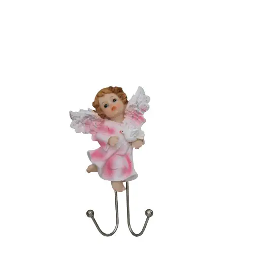 Anjinho de Resina com Gancho — Rosa 14 cm