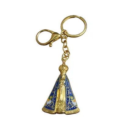 Chaveiro Nossa Senhora Aparecida em Metal Dourado