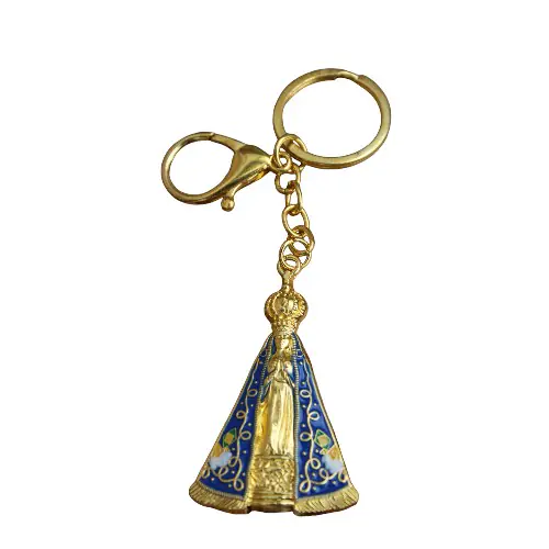 Chaveiro Nossa Senhora Aparecida em Metal Dourado