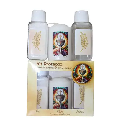 Kit de Primeira Comunhão — Sal, Vela e Água